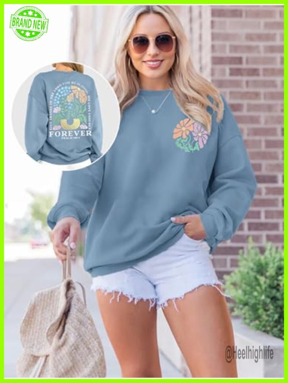 Christian Sweatshirt Jesus Faith Bible Verse Pullover Crewneck Women - Picture 4 of 5